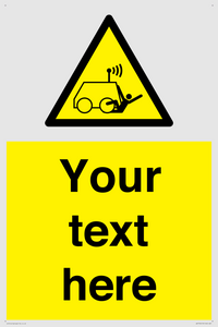 Custom warning run over by operator controlled machine